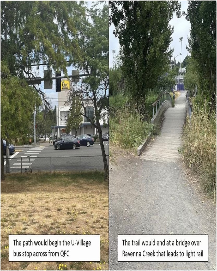 Figure 2. Fence at the site shows the fence barrier located by the start of the proposed trail location.